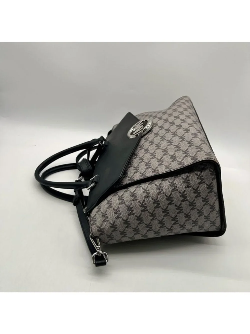 Michael Kors Grey Monogram Coated Canvas Satchel
